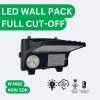 E2-WP-F-WP10-40W-50K-M-P-E-BK-5 Full Cutoff LED Wall Pack – 40W 5000K 5400 Lumens w/ Emergency Battery /Photocell-120-277V
