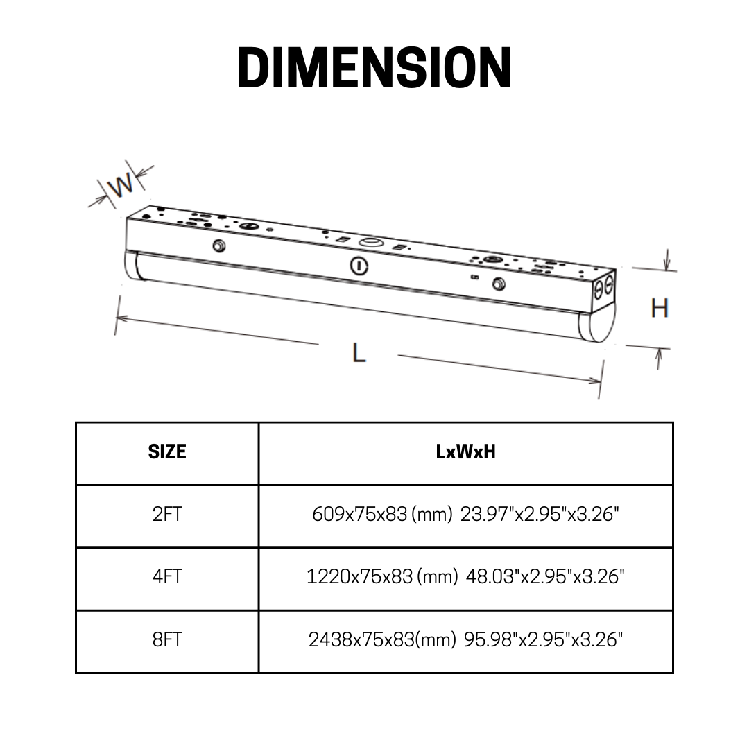 linear-strip-standard-dimension