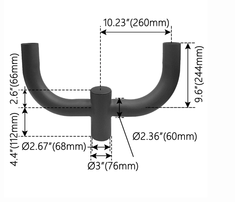 180° Double Bullhorn . Dim