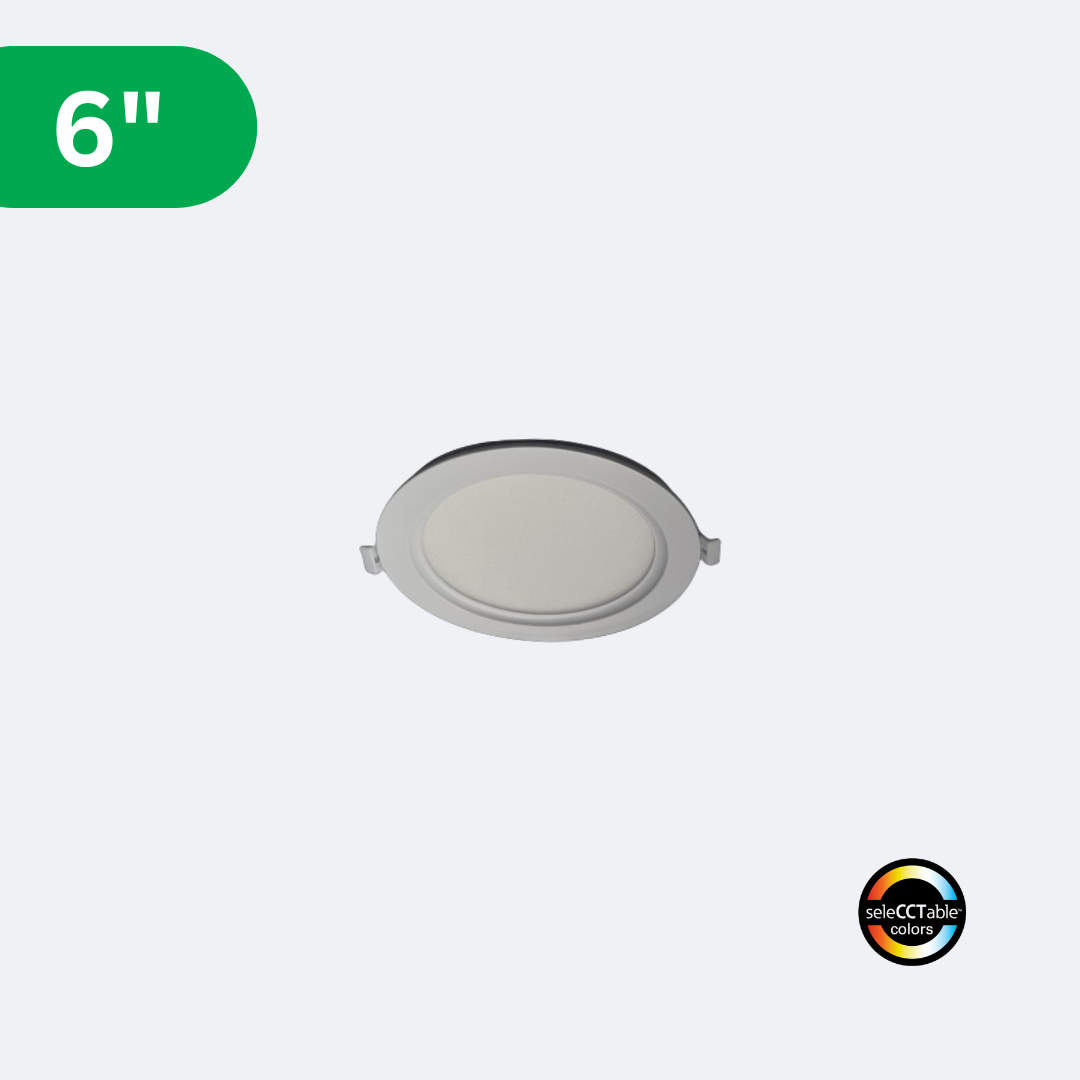 6 inch slim downlight selectable color temperatures