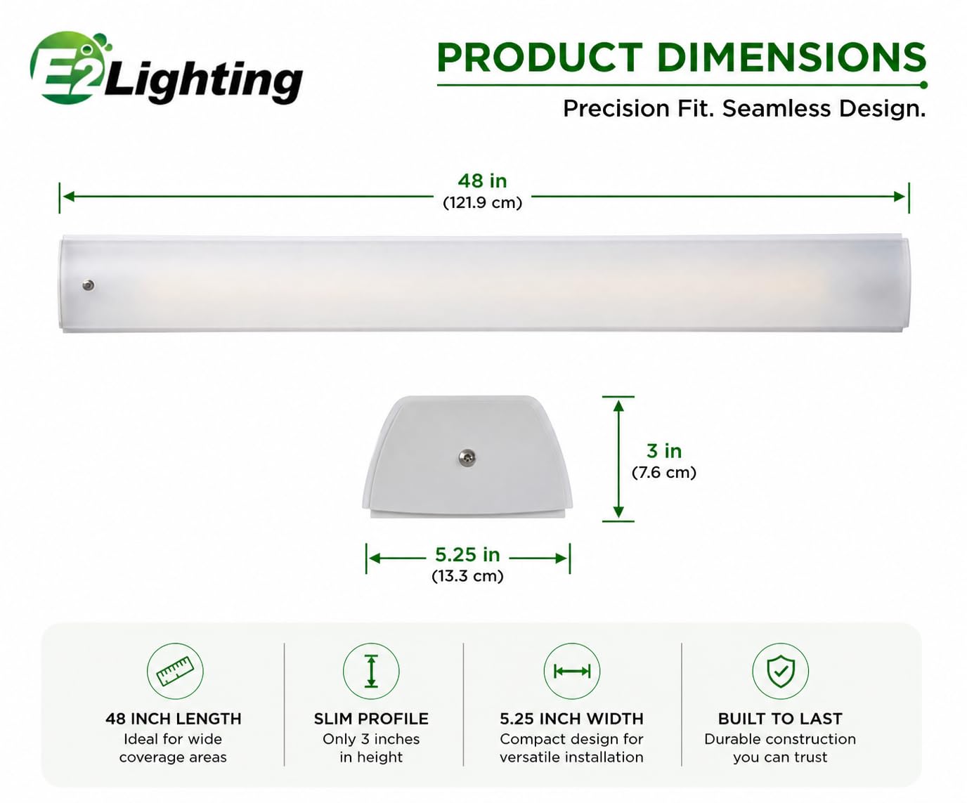 4FT LED G2 Wraparound Shop Light CCT Tunable 46W with Pre-wired Emergency Battery - Image 2